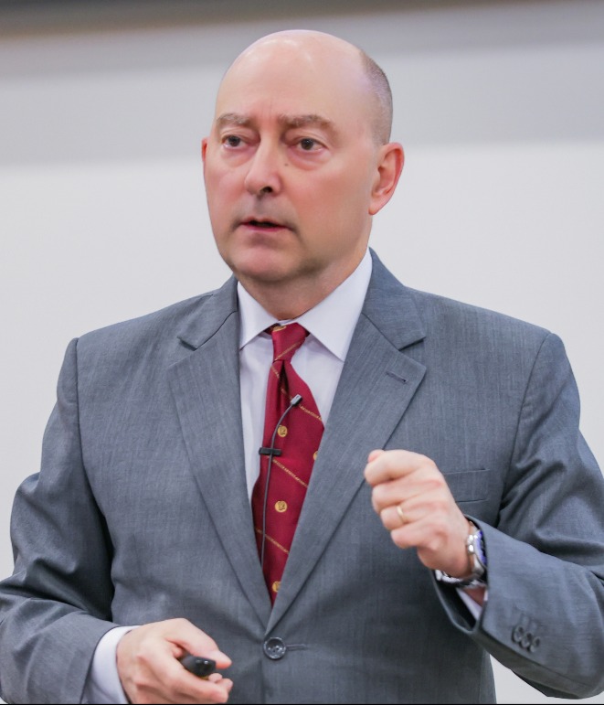 Admiral James Stavridis presents on US-China relations. (Courtesy of Terance Wolfe/USC Photo)
