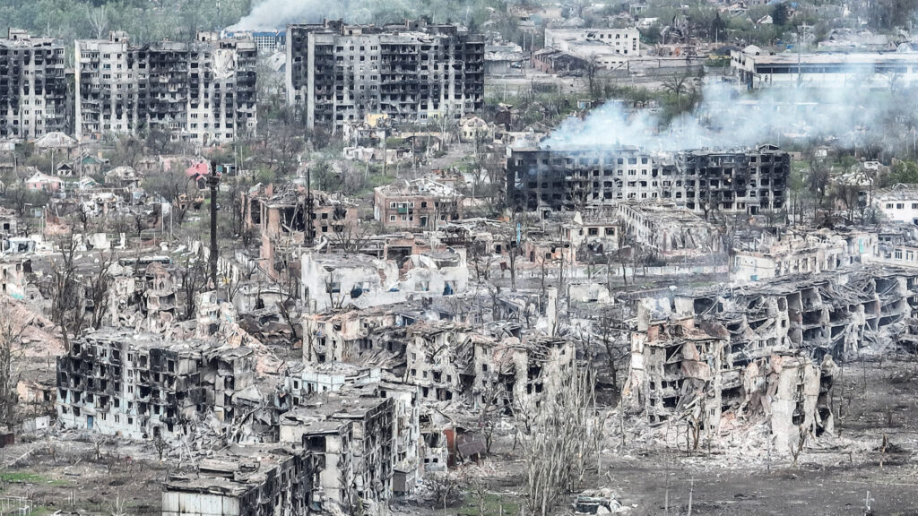 The city of Bakhmut is in ruins as a result of the Ukraine war. (Photo/Roman Playshko, Shutterstock)