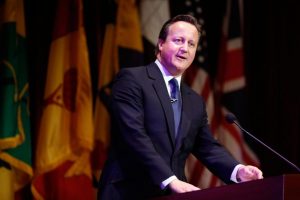 David Cameron, former British prime minister, speaks at Bovard Auditorium