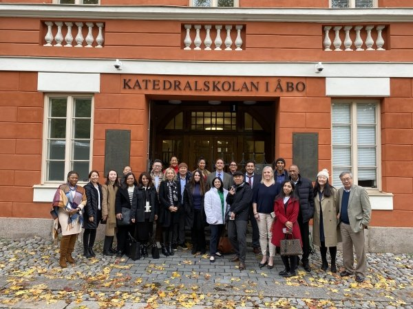 USC Rossier Global EdD students at Katedralskolan, the oldest school in Turku and in all of Finland that dates to the 13th century.