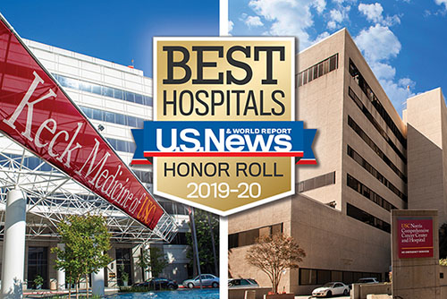 Keck Medical Center of USC named to 2019-20 U.S. News Best Hospitals Honor Roll